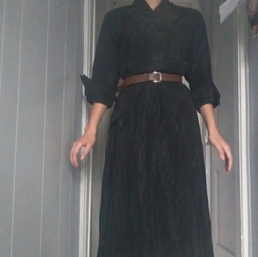 Vintage pleated fit and flare dress